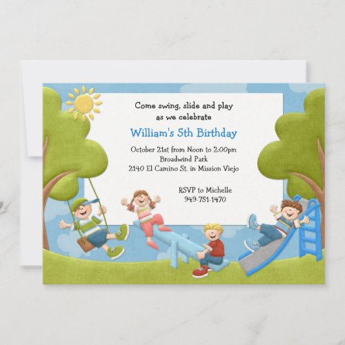 Park Birthday Party Invitation