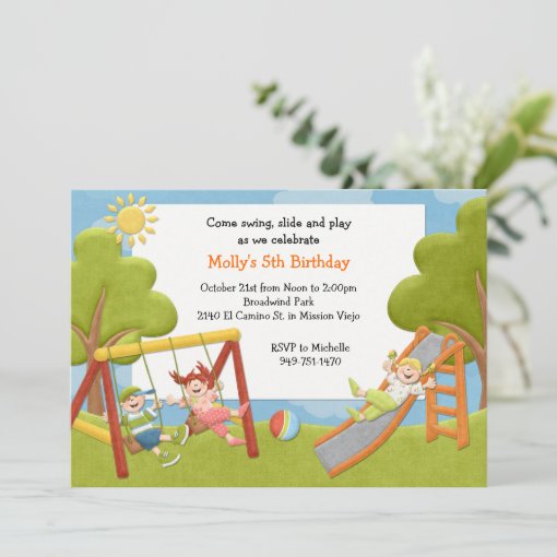 Park Birthday Party Invitation Zazzle