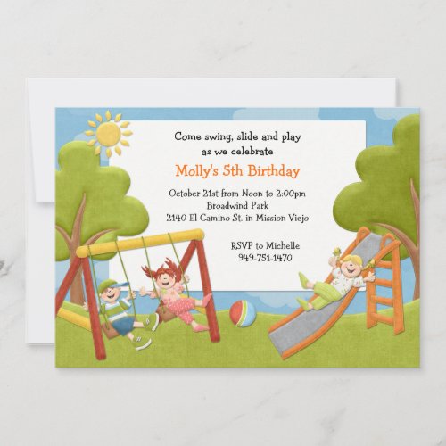 Park Birthday Party Invitation