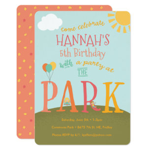 Playground Invitations Zazzle Park Birthday Party Invitation Playground