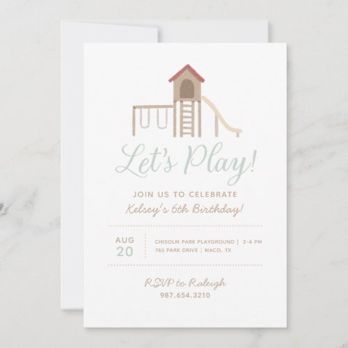 Park Birthday Party Playground Party Invitation