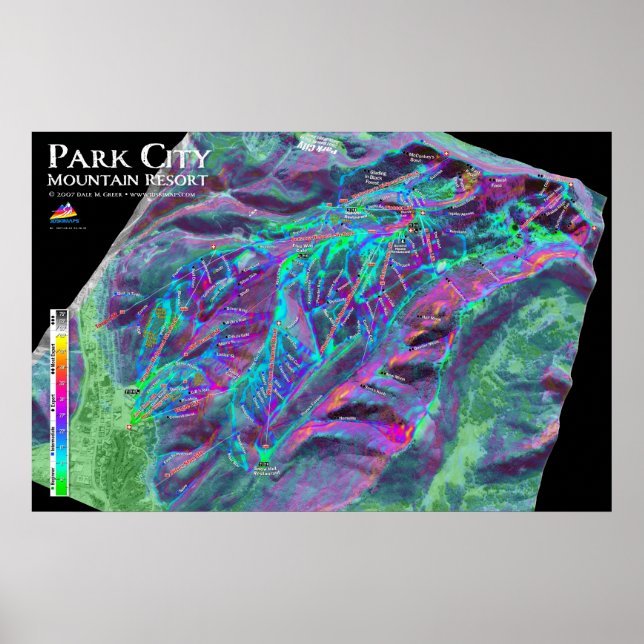 Park City 3dSkiMaps Poster (Front)