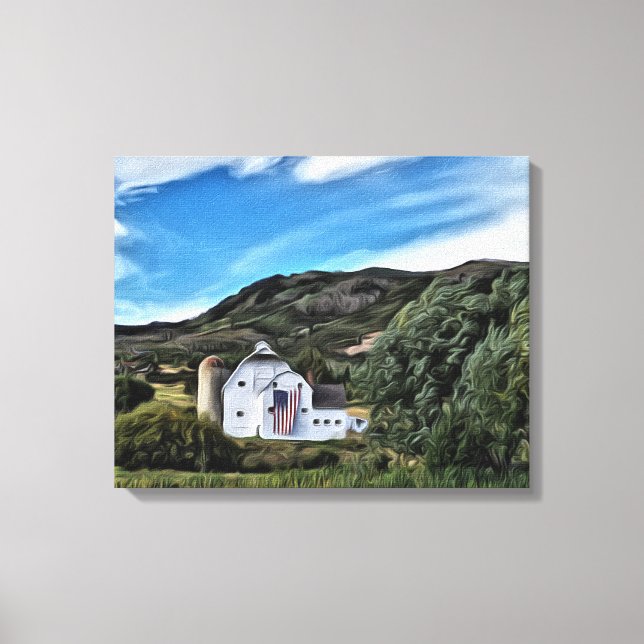 Park City Historic Barn Illustration by LH Canvas Print (Front)