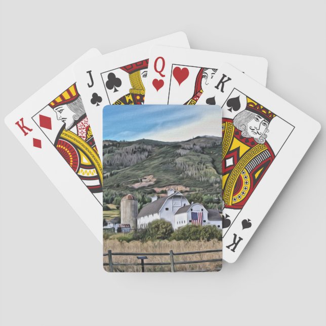 Park City Historic Barn Illustration by LH Poker Cards (Back)