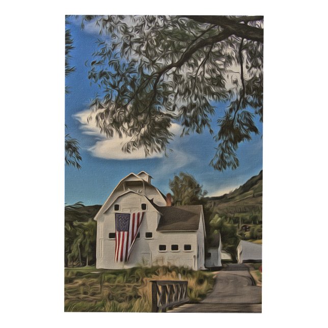 Park City Historic Barn Illustration by LH Wood Wall Decor (Front)