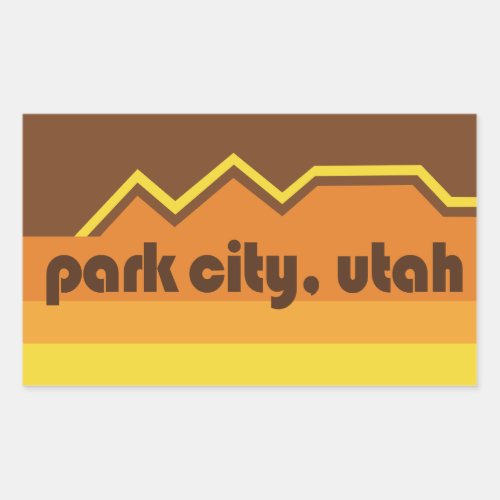 Park City Retro Brown Stripe Sticker