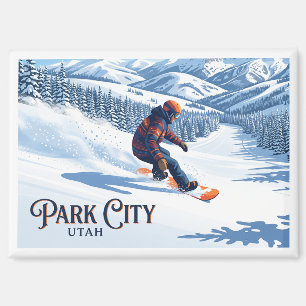 Park City Snowboarding Utah Magnet