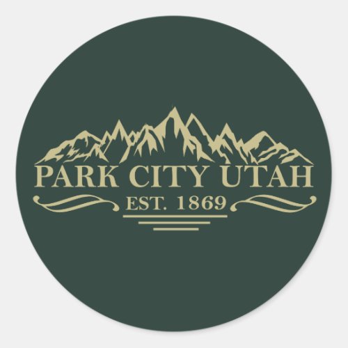 Park city Utah Classic Round Sticker