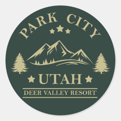 Park city Utah Classic Round Sticker