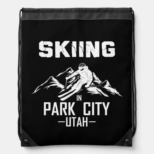 Park city Utah Drawstring Bag