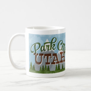 Park City Utah Fun Retro Snowy Mountains Coffee Mug