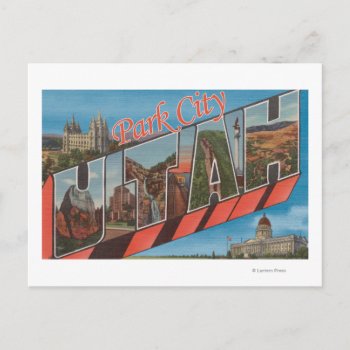 Park City  Utah - Large Letter Scenes Postcard by LanternPress at Zazzle