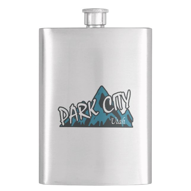 Park City Utah Mountains Flask (Front)