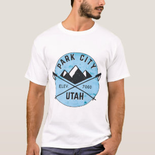 PARK CITY UTAH MOUNTAINS SKIING SKI SNOWBOARD CROS T-Shirt