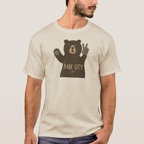 Park City Utah Peace Bear T_Shirt
