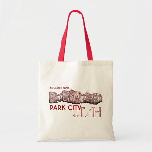 Park City Utah red theme old buildings bag