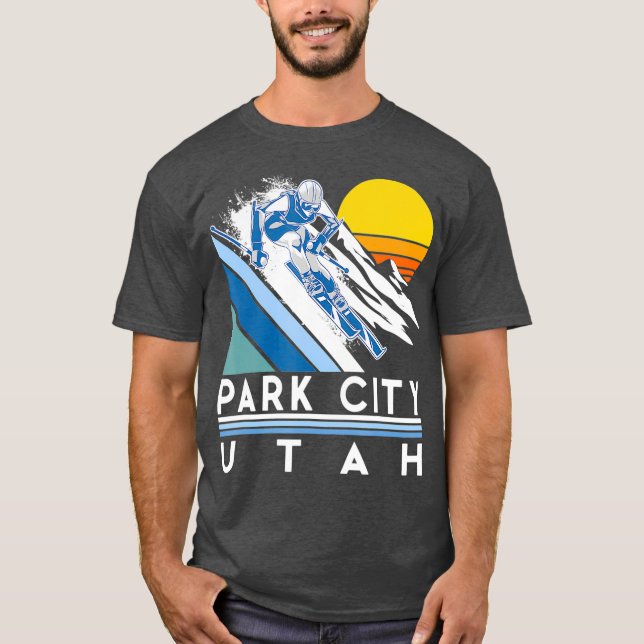 Park City Utah Retro Ski T-Shirt (Front)