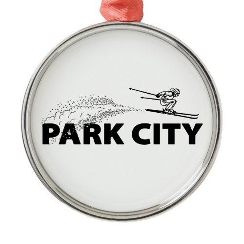 Park City Utah Ski Jumper Metal Ornament
