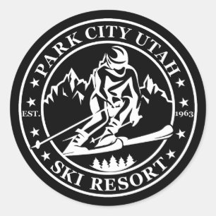 Park city Utah ski resort Classic Round Sticker