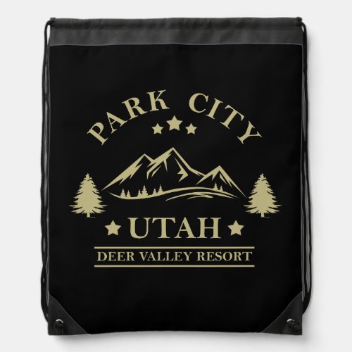 Park city Utah ski resort Drawstring Bag