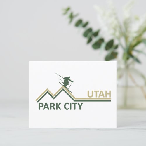 Park city Utah ski resort Holiday Postcard