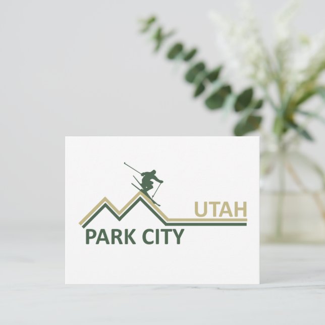 Park city Utah ski resort Holiday Postcard (Standing Front)