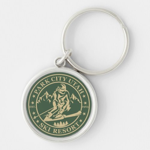 Park city Utah ski resort Keychain