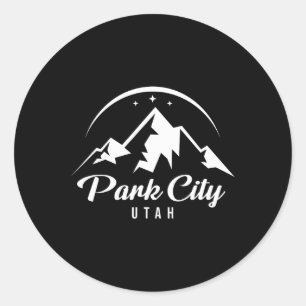 Park City Utah Ski Resort Skiing Snowboarding  Classic Round Sticker