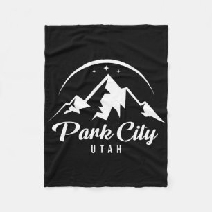 Park City Utah Ski Resort Skiing Snowboarding Fleece Blanket