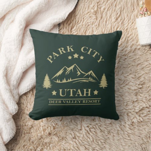 Park city Utah ski resort Throw Pillow