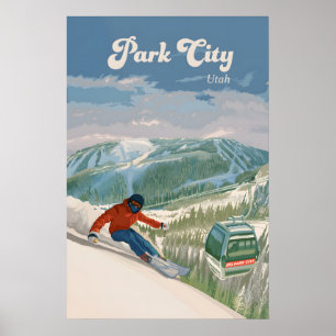 Park City Utah Ski Resort Travel Poster