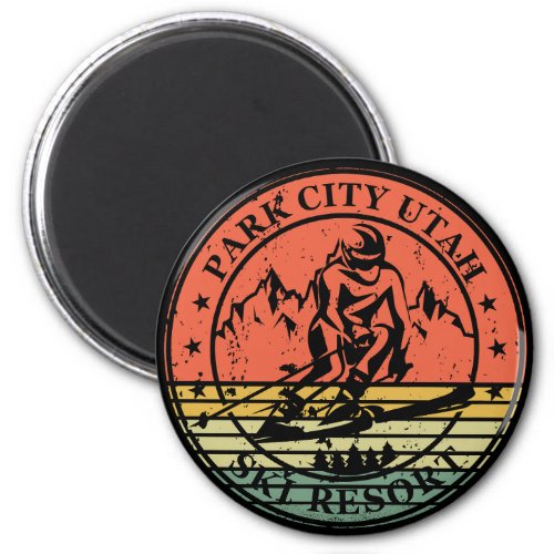 Park city Utah ski resort vintage Magnet