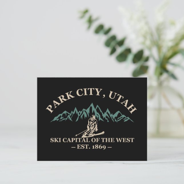 Park city Utah ski resorts Holiday Postcard (Standing Front)