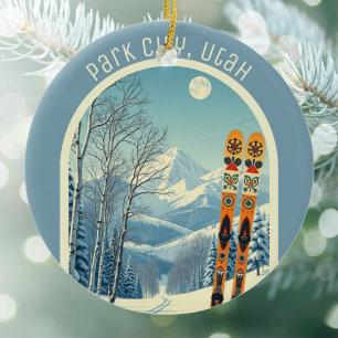 Park City Utah ski souvenir Ceramic Ornament
