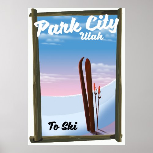 Park city Utah Ski travel poster
