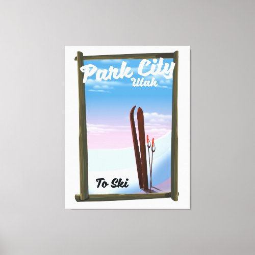 Park city Utah Ski travel poster Canvas Print