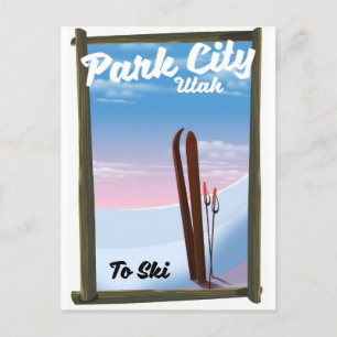 Park city Utah Ski travel poster Postcard