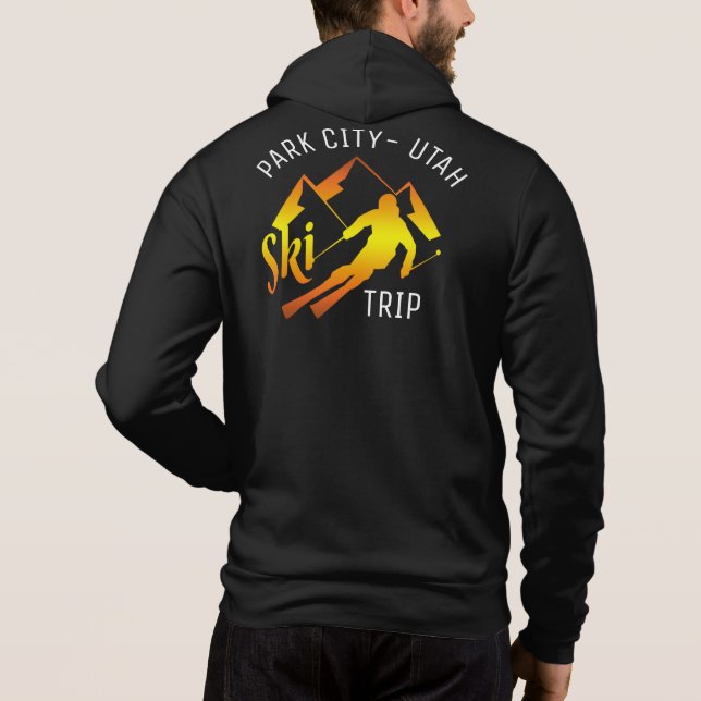 Park City Utah Ski Trip Adventures Skiing Group Hoodie (Back)