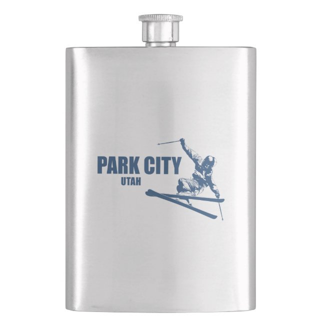 Park City Utah Skier Flask (Front)