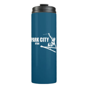 Park City Utah Skier Thermal Tumbler
