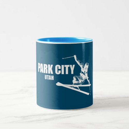 Park City Utah Skier Two_Tone Coffee Mug