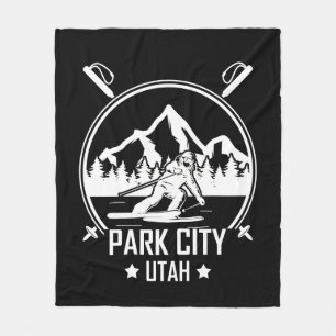 Park City Utah skiing Fleece Blanket