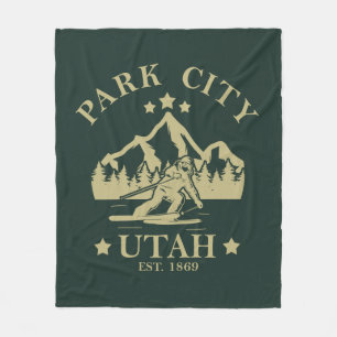 Park City Utah skiing Fleece Blanket