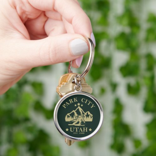 Park City Utah skiing Keychain