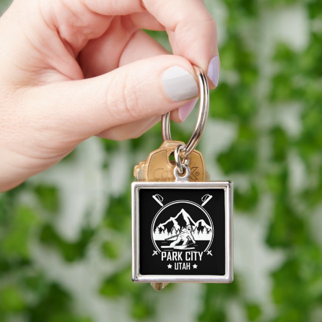Park City Utah skiing Keychain (Hand)