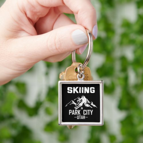 Park City Utah skiing Keychain