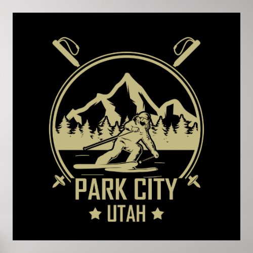 Park City Utah skiing Poster