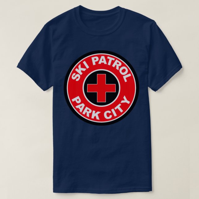 PARK CITY UTAH Skiing Ski Patrol Mountain Art T-Shirt (Design Front)