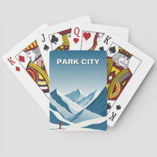 Park City Utah Skiing Skier Travel Poker Cards