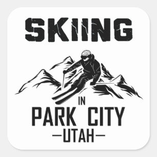 Park City Utah skiing Square Sticker